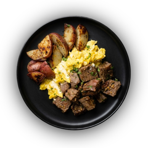 Garlic Steak and Eggs Bowl
