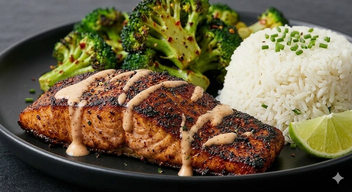 Cajun Salmon W/ Cajun Crema